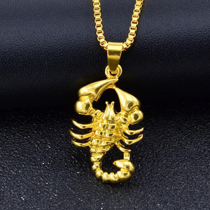 G1612 Hip Hop Punk bijoux Scorpion longue chaîne couleur or pendentif Scorpion collier pour homme - Product Image 6