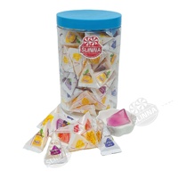 Groothandel Halal Cartoon Gemengde Fruitige Smaak Jelly Pudding Driehoek Konjac Jelly Kinderen Taaie Snoep Bulk Pot Verpakking