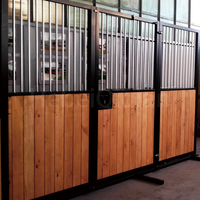 Abri pour chevaux préfabriqué de 3,6 m, mobile, extérieur, avec structure en acier thermolaqué, étable pour chevaux avec remplissage en bambou