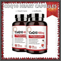 CoQ10 400mg PQQ L-Carnitine Capsules 120 Comprimés Complément Alimentaire pour Adultes Antioxydant Énergie et Soutien Cardiaque