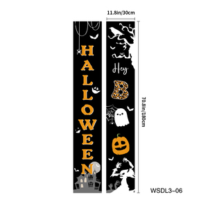 ป้ายตกแต่งฮาโลวีนสำหรับภายนอกอาคาร ป้ายแขวนสำหรับปาร์ตี้ Trick or Treat สุขสันต์วันฮาโลวีน สำหรับตกแต่งประตูหน้าบ้าน ระเบียง สนามหญ้า และผนัง - Product Image 2