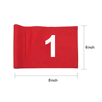 Ensemble de drapeaux de golf miniature pour putting green, numérotés de 1 à 3, 6*8 pouces, en nylon 420D rouge, avec tube en plastique pour l'entraînement en extérieur