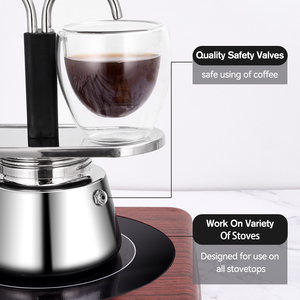 <span class=keywords><strong>Cafetera</strong></span> de inducción de diseño personalizado, <span class=keywords><strong>cafetera</strong></span> Moka, <span class=keywords><strong>cafetera</strong></span> Espresso de aluminio, <span class=keywords><strong>4</strong></span> <span class=keywords><strong>tazas</strong></span>, accesorios de herramientas de cocina - Product Image 5