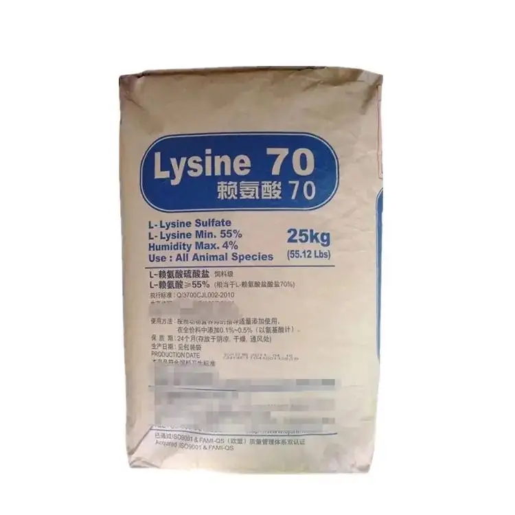 Usp Ny L Lysinesulfaat Prijs L-Lysine Hcl 70% Aminozuur Diervoeder Toevoegingsmiddel L-Tryptofaan Kippenvis Veevoer