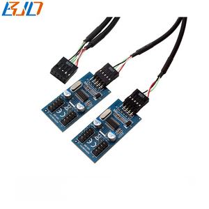 主板9针接头至4 * USB 2.0 9针公连接器集线器分离器适配器，带数据延长线0.3M - Product Image 2