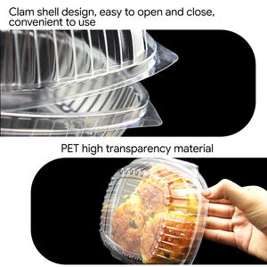 Boîtes à hamburger transparentes jetables personnalisées de 6 pouces boîtes d'emballage carré en plastique RPET - Product Image 4