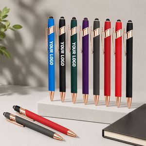 Fournisseur de stylos professionnels avec logo personnalisé, stylo en métal aluminium, cadeau promotionnel OEM, stylo à bille tactile publicitaire avec logo personnalisé - Product Image 1