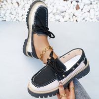 Mocassins polyvalents pour femmes, à blocs de couleur, légers, antidérapants, à semelle épaisse, rehaussants, décontractés pour le quotidien