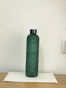 Marquer le temps pour bouteille d'eau en plastique, 34oz, 1l, en Tritan, pour Sport, transparent, sans BPA