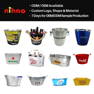 NIHAO - Cubo <span class=keywords><strong>de</strong></span> Hielo Metálico <span class=keywords><strong>de</strong></span> Alta Calidad <span class=keywords><strong>de</strong></span> 10 Litros con Asa, Enfriador <span class=keywords><strong>de</strong></span> <span class=keywords><strong>Bebidas</strong></span> Multifuncional <span class=keywords><strong>para</strong></span> Banquetes <span class=keywords><strong>de</strong></span> Boda, Diseño Personalizado - Product Image 4