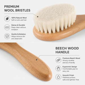 Spazzola per la cura personale del barbiere, per la pulizia di barba e capelli del viso, strumento per taglio capelli da uomo, spazzola per <span class=keywords><strong>collo</strong></span> in morbida lana con manico in legno - Product Image 2