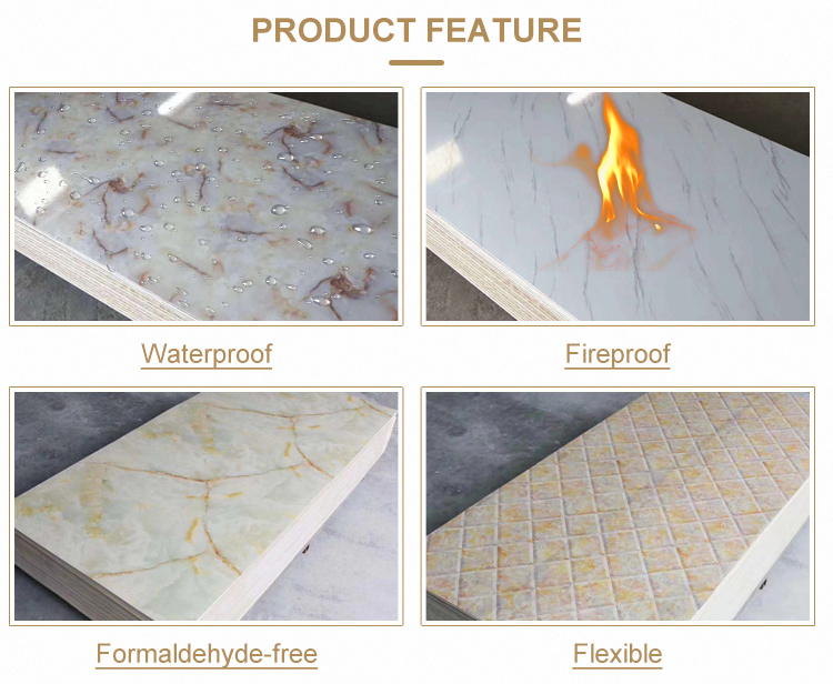1220x2440mmx3mm PVC Marble Sheet 3D Printing UV Panel Decorative