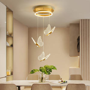 Lustre d'escalier Villa Hall Transparent Papillon Bar Lampe Créative Simple Moderne Lumière <span class=keywords><strong>De</strong></span> <span class=keywords><strong>Luxe</strong></span> Salon Suspension Lampe - Product Image 5