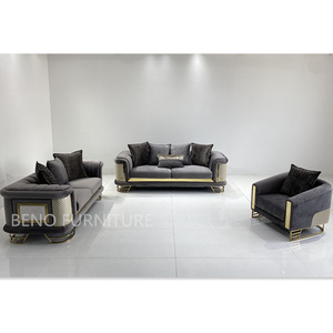 Sofá Chesterfield de Lujo Moderno Personalizado para Sala de Estar, Juego de Muebles con Patas de Acero Inoxidable, Sofás para Sala de Estar - Product Image 1