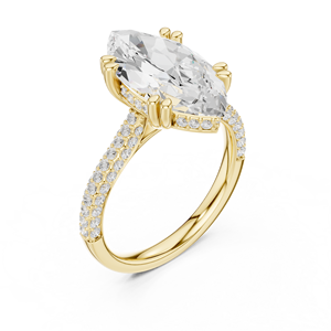Anillo de Lujo de Oro de 10Kt, 14Kt, 18Kt con Baño de Rodio y Diamante Cultivado en Laboratorio de Corte Marquesa de 4ct para Mujer, para Boda, Compromiso, Aniversario - Product Image 4