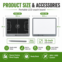 Tableau tactique électronique LCD portable double face pour entraînement de football, tablette d'écriture pour dessin sur terrain de football