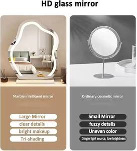 Tabletop Cosmetic <b>Makeup</b> Mirror with Led <b>Lights</b> Lighted <b>Vanity</b> Touchable Dimmable Multi-color Cloud Mirrors With Stand - Product Image 4