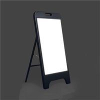 Support d'affichage LED pliable d'extérieur, rechargeable/à brancher, avec panneau ABS pour la publicité, les restaurants, les bars