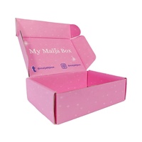 Niedriger MOQ Wellpappe Recycelbare Logo-Versandboxen mit Rosa Schaumstoffeinlage, Wasserdicht, für Kleinunternehmen, Geschenkverpackungen, Schuhe
