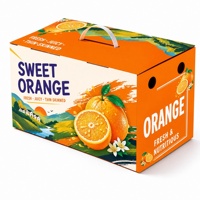 Boîte cadeau orange douce avec poignée, emballage de fruits en carton ondulé personnalisé avec trous d'aération, vente en gros
