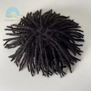 Cheveux humains indiens dreadlock topper pièce mens pas cher remplacement naturel pleine dentelle toupet <span class=keywords><strong>dread</strong></span> locks unité de cheveux pour hommes - Product Image 3