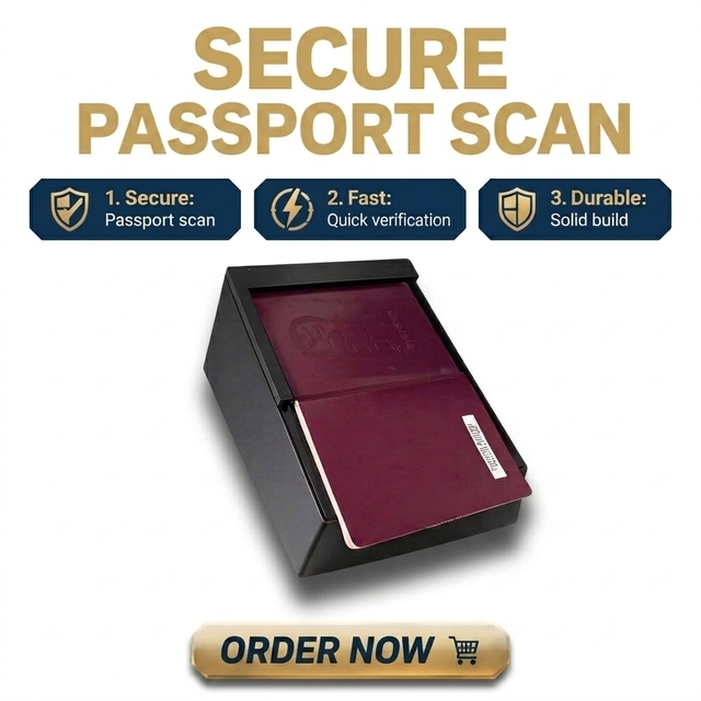 RFID Full Page Document Passport and Id Reader with Free SDK RFID ID Card Reader OCR MRZ Passport Scanner Self-service Kiosk