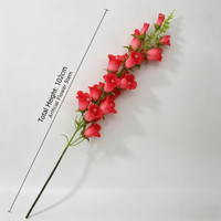 Bunga Campanula Bellflower Buatan 102cm Tangkai Tunggal Warna Pink Mawar dari Sutra untuk Dekorasi Pernikahan Hotel Grosir