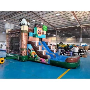 สินค้าขายดี ยี่ห้อ QY รุ่น QY001 ปราสาทลม <span class=keywords><strong>My</strong></span> <span class=keywords><strong>World</strong></span> พร้อมสไลเดอร์และแทรมโพลีน วัสดุ PVC คุณภาพสำหรับเชิงพาณิชย์ ปรับแต่งได้ - Product Image 6