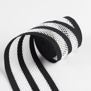 Giá thấp màu Đen/Trắng vành đai đàn hồi Nhà cung cấp Polyester vành đai đàn hồi cho hàng may mặc - Product Image 1