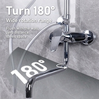Ensemble de douche haut de gamme de style hôtelier en laiton massif doré brossé avec grande étagère et pommeau de douche pressurisé doux pour appartement et usage extérieur