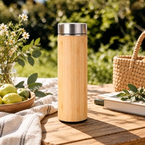 <span class=keywords><strong>Bouteille</strong></span> d'Eau en Bambou <span class=keywords><strong>Isotherme</strong></span> Personnalisée avec Infuseur à Thé en Acier Inoxydable, Gourde Thermos en Bois - Product Image 6