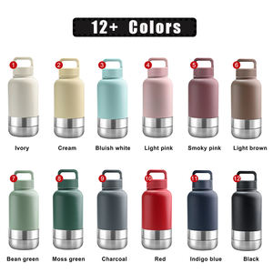 شعار مخصص 3 في 1 نمط 32 أونصة محمولة من الفولاذ المقاوم للصدأ لتغذية الحيوانات الأليفة وعاء السفر في الهواء الطلق زجاجة مياه معزولة للكلاب - Product Image 6