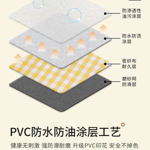 Pvc Checkered Tablecloth Square Waterproof Home <b>Dining</b> <b>Table</b> <b>Cover</b> Yellow White Grid Pattern Living Room Outdoor Use - Product Image 4