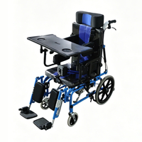Silla de Ruedas de Rehabilitación Clase I para Niños con Rueda Trasera de 24 Pulgadas, Neumático Sólido Antideslizante, Reposabrazos Desmontable y Soporte de Piernas Ajustable