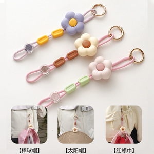 Flower Hat <b>Clip</b> Portable Travel Storage Ornament Backpack <b>Hook</b> Hanging Rope Windproof <b>Clip</b> Pink Purple Off White - Product Image 2