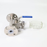 Vanne d'échantillonnage quantitative doublée de PTFE DN25, résistante à la corrosion, zéro fuite, échantillonnage précis
