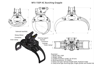 Garra Hidráulica para Excavadora de Servicio Pesado, para Carga de Materiales como Chatarra, Acero, Piedra, Madera, Troncos - Product Image 5