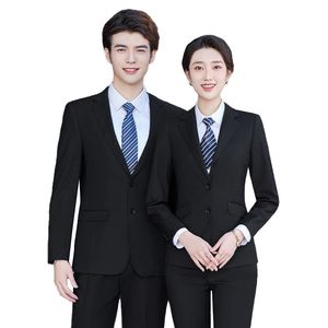 Nuova Collezione Autunnale: Completo Formale Unisex Professionale, Abbigliamento da <span class=keywords><strong>Lavoro</strong></span> Invernale, Tailleur con Logo per Ufficio e Banca - Product Image 5