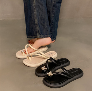 Sandalias <span class=keywords><strong>de</strong></span> Mujer con Clip <span class=keywords><strong>de</strong></span> <span class=keywords><strong>Mariposa</strong></span> <span class=keywords><strong>de</strong></span> Diamantes, Suela Suave, Moda Casual, Primavera - Product Image 3