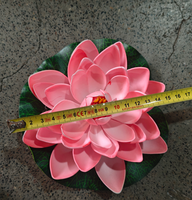 Fleurs artificielles de lotus et de nénuphar de 18 cm pour la décoration de bassin, en plastique, technique de gaufrage