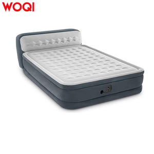 Colchón inflable Woqi con cabecera tamaño Queen, bomba incorporada para dormir y acampar, color gris, material de poliéster. - Product Image 3