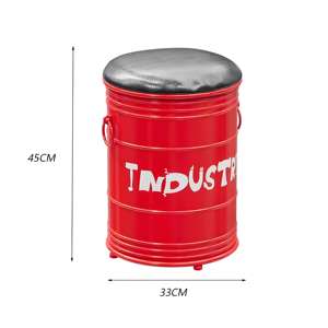 Venta al por mayor de lujo <span class=keywords><strong>Retro</strong></span> <span class=keywords><strong>Industrial</strong></span> logotipo personalizado PU cuero y taburete de <span class=keywords><strong>metal</strong></span> creativo Bar y restaurante taburete de almacenamiento - Product Image 2