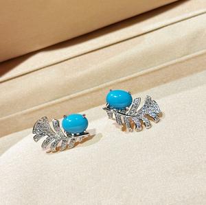 Boucles d'oreilles pendantes en argent sterling S925 avec design rétro classique et plume avec sensation de gaz exquise à haute sensibilité - Product Image 2