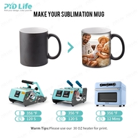 Mug Céramique Vierge à Sublimation Personnalisé en Gros 11oz, Mug Magique Changeant de Couleur Noir Mat