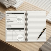 Carnet à spirales personnalisé de luxe avec logo, papier 70 g/m², cahier d'exercices, cadeau d'entreprise exécutif