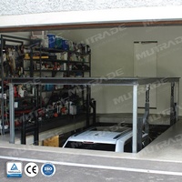 Élévateur de voiture à ciseaux hydraulique homologué CE pour garage domestique, double pont, gain de place, résidentiel