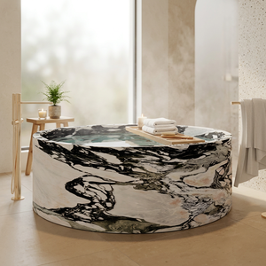 Bañeras de Mármol Natural de Lujo Color Rosa de Tostone, <span class=keywords><strong>Portugal</strong></span> del Norte, para Hoteles y Villas, Decoración de Baños - Product Image 1