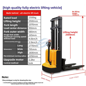 <b>Small</b> Space Electric Forklifts, Pedestrian Operated Fully Electric Forklifts, Mini Pallet Stacker Trucks - Product Image 6
