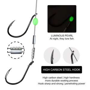 Ensemble de pêche <span class=keywords><strong>au</strong></span> poisson-chat 7*7 Assist Hook en acier haute teneur en carbone, très durable pour la pêche en rivière - Product Image 5