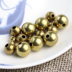 Brass Round Beads 8mm 6mm 4mm Hollow Solid Gold Plated Metal <b>Spacer</b> Beads For DIY Jewelry Making Supplies - Product Image 4